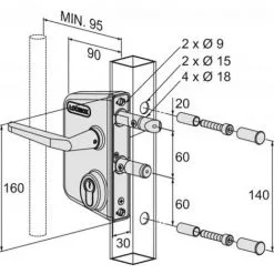 Coupon ? LOCINOX Serrure De Portail Battant à Cylindre Européen Finition Vert ? -LOCINOX Soldes Boutique 19007157 3