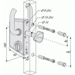 De gros ✨ LOCINOX Serrure De Portail Coulissant à Cylindre Européen, Axe 35 Mm, Profil 100, Vert - Vert ? -LOCINOX Soldes Boutique 19007262 2