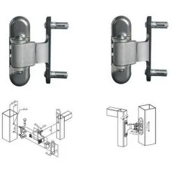 Offres ❤️ 2 Charnières 180° Pour Porte En Métal Et Alu, Réversible, En Acier. - LOCINOX - - 3DMVP100P50A2. ?